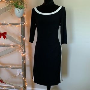 Like new Chaps black with white stripe dress